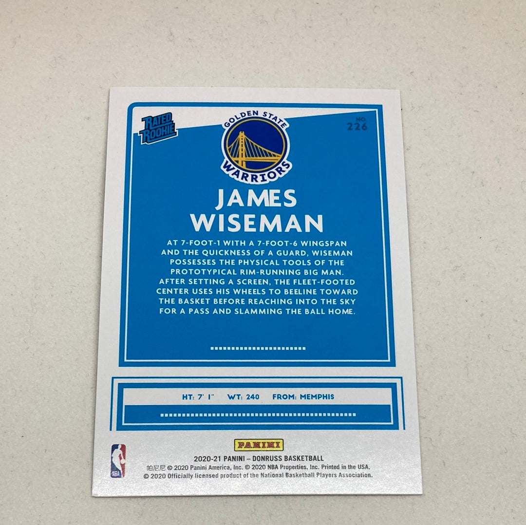 2020-21 Panini Donruss James Wiseman Rated Rookie Panini