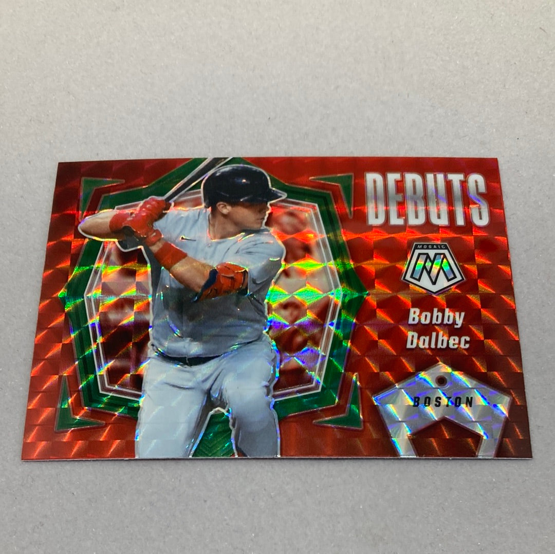 2021 Panini Mosaic Bobby Dalbec Debuts Red Prizm Baseball Card Panini