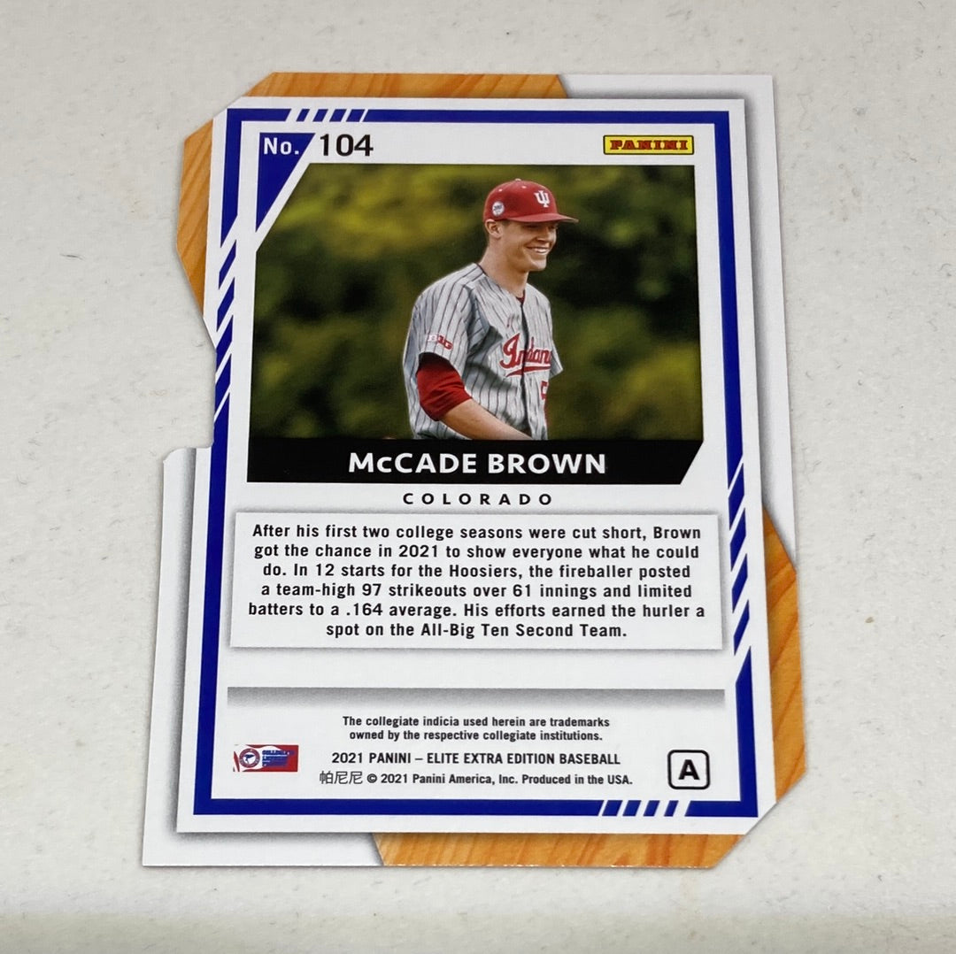 2021 Panini Elite Extra Edition McCade Brown 52/125 Baseball Card Panini