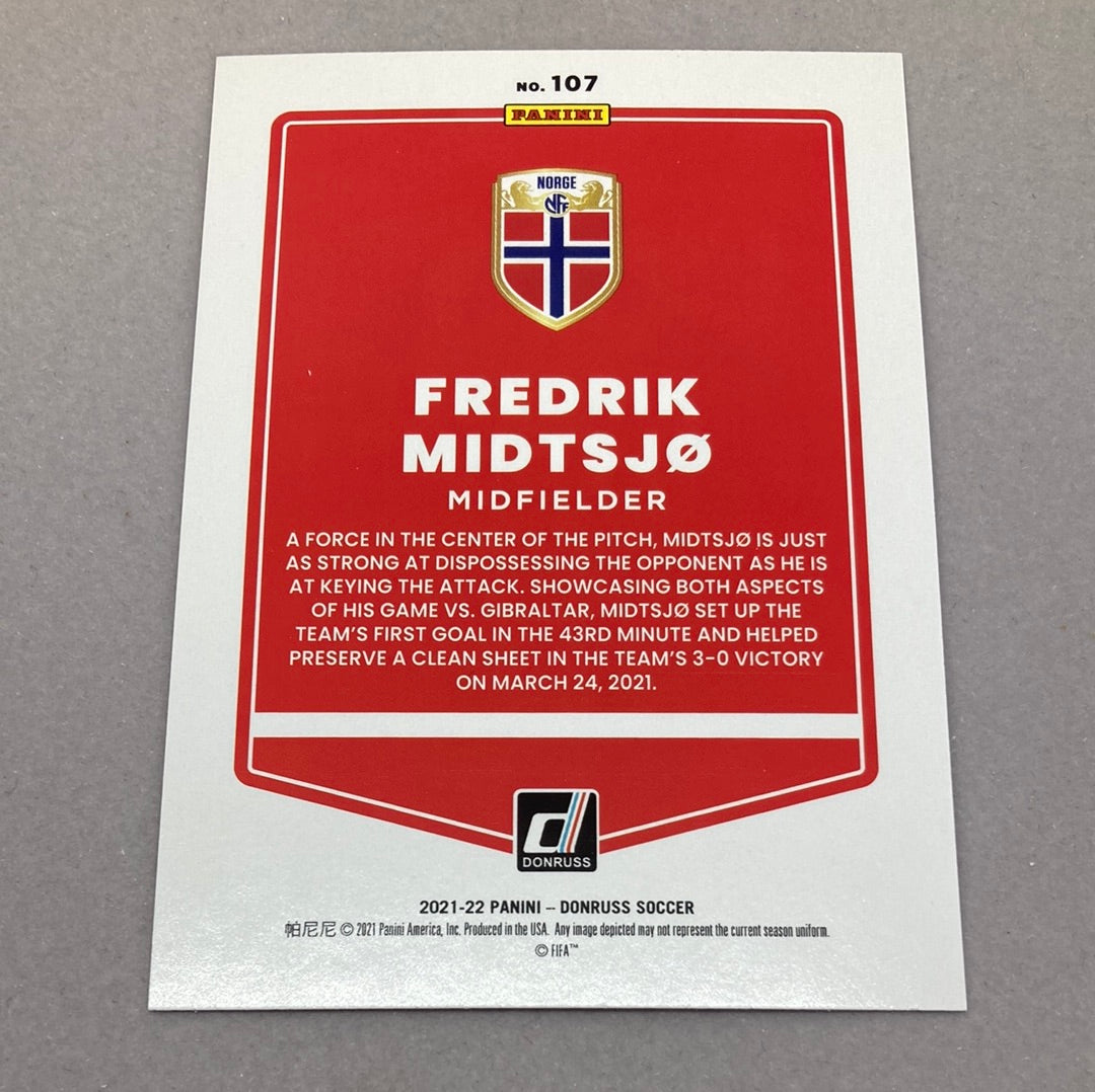 2021-22 Panini Donruss Fredrik Midtsjo Rookie Soccer Card Panini