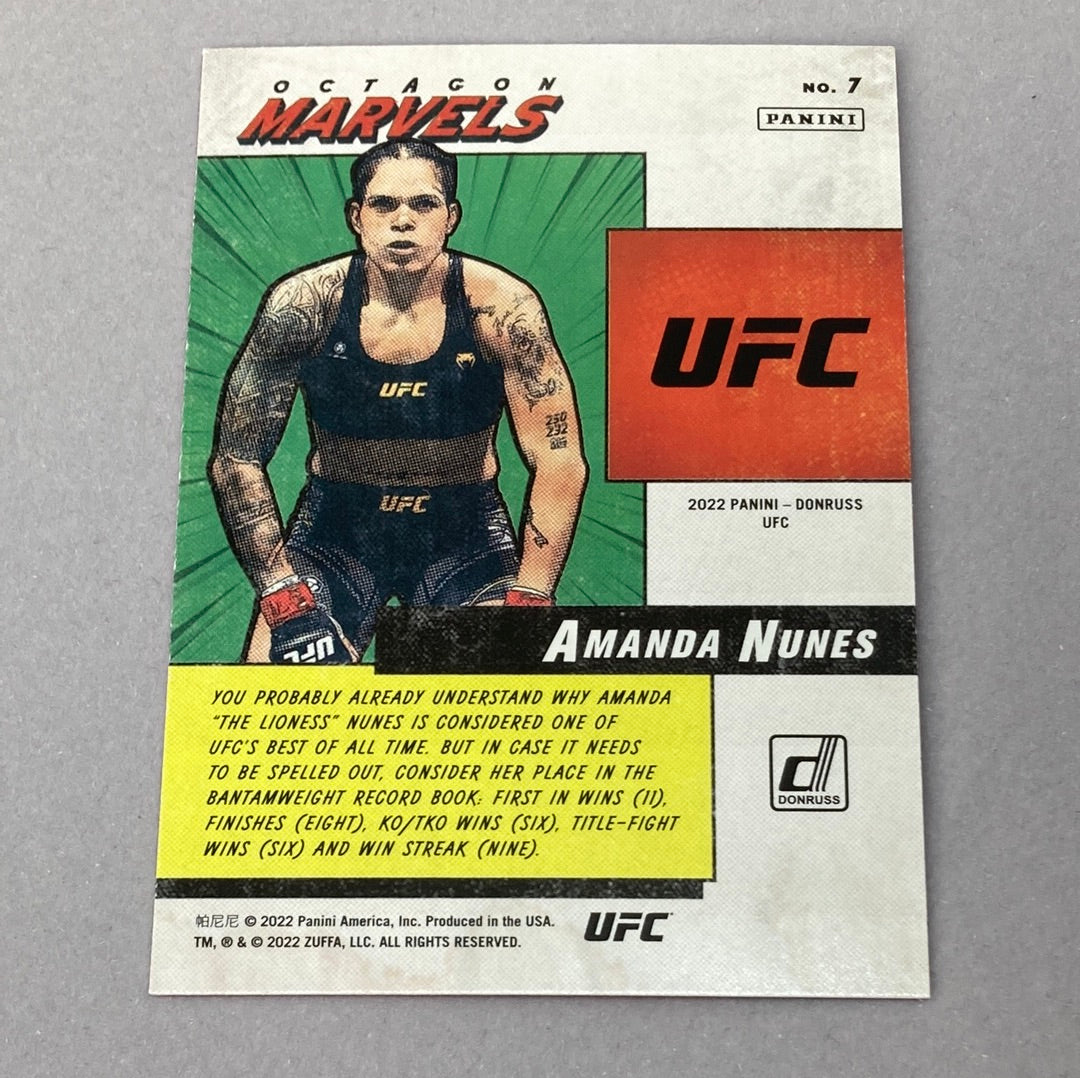 2022 Panini Donruss Amanda Nunes Octagon Marvels UFC Card Panini