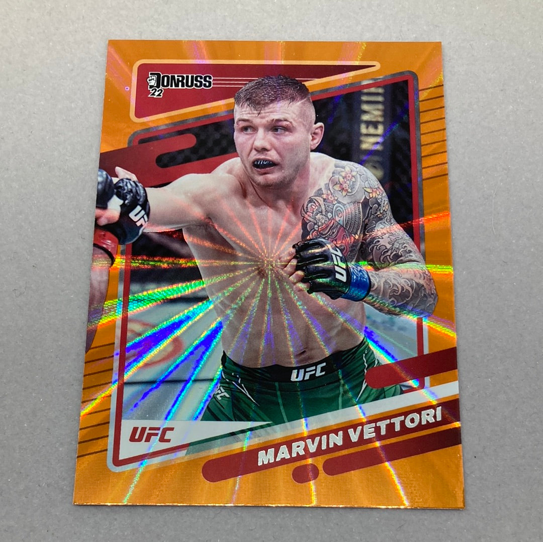 2022 Panini Donruss Marvin Vettori Orange Prizm UFC Card Panini