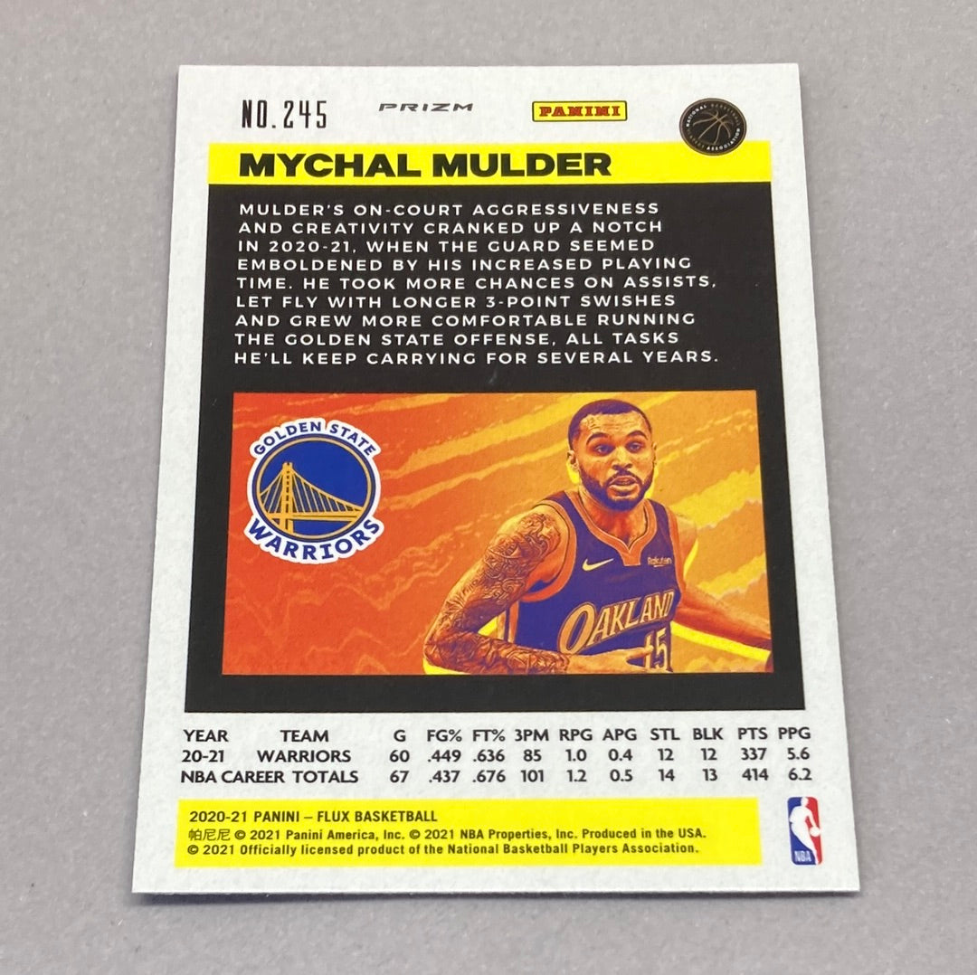 2020-21 Panini Flux Mychal Mulder Blue Prizm Rookie Card Panini