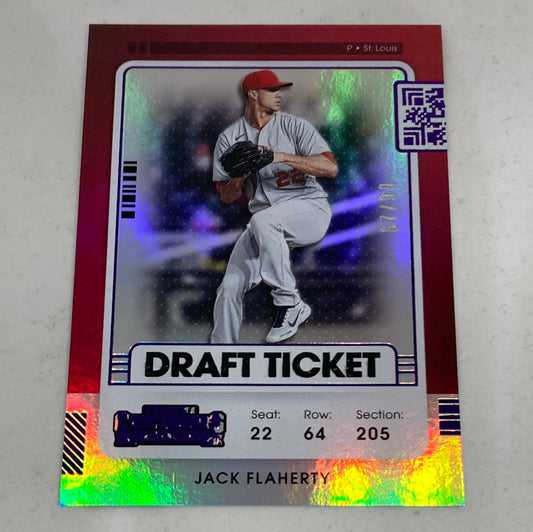 2021 Panini Draft Ticket Jack Flaherty 67/99 Panini