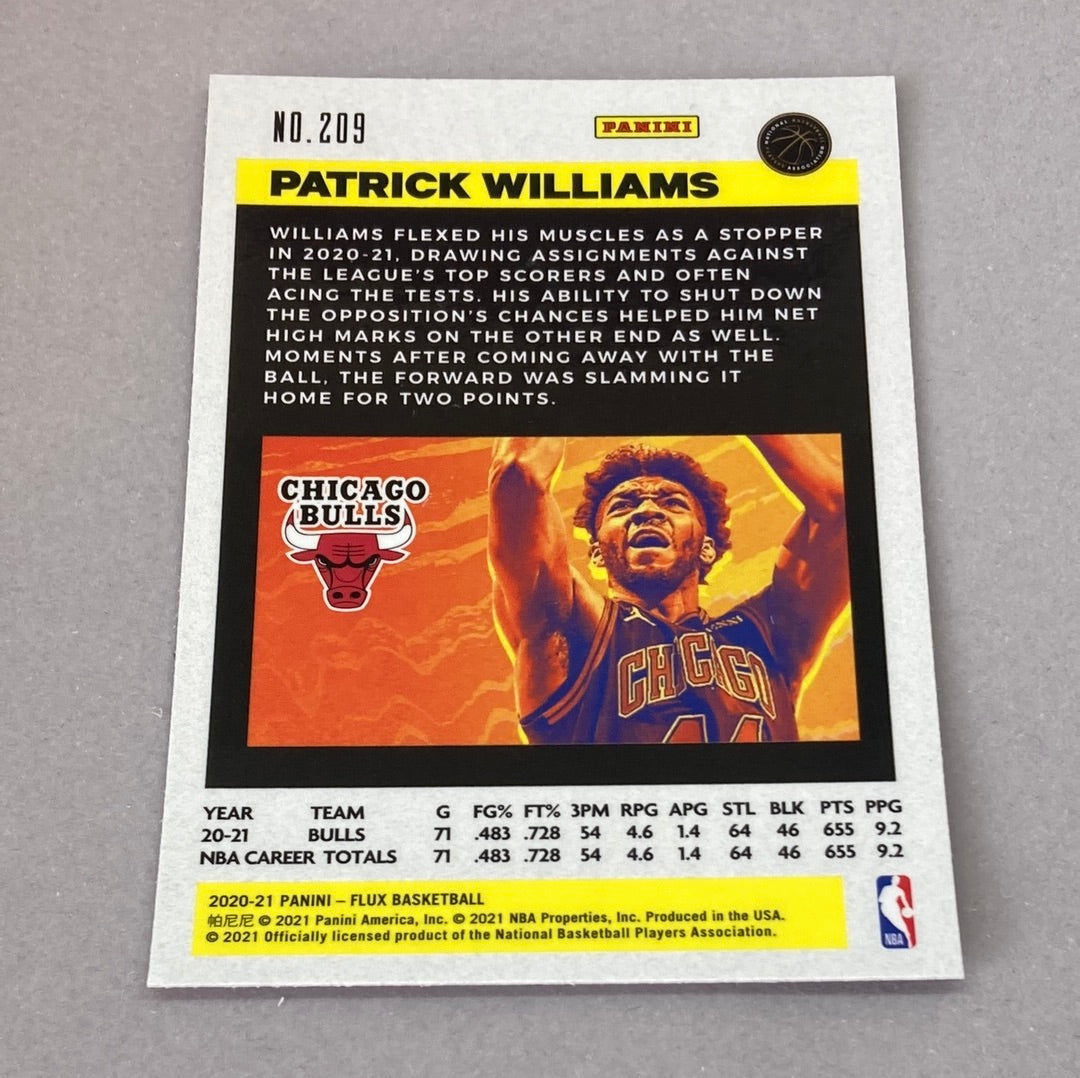 2020-21 Panini Flux Patrick Williams Rookie Card Panini