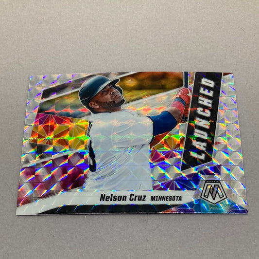 2021 Panini Mosaic Nelson Cruz Launched Silver Prizm Baseball Card Panini