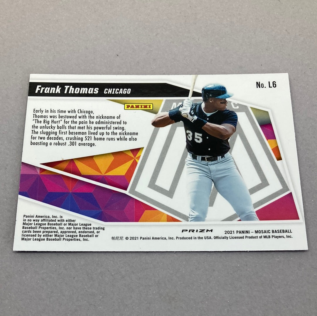 2021 Panini Mosaic Frank Thomas Launched Green Prizm Baseball Card Panini