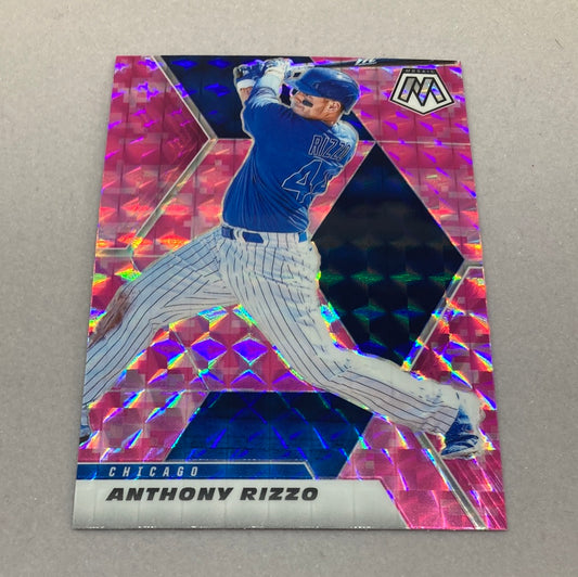 2021 Panini Mosaic Anthony Rizzo Pink Mosaic Baseball Card Panini