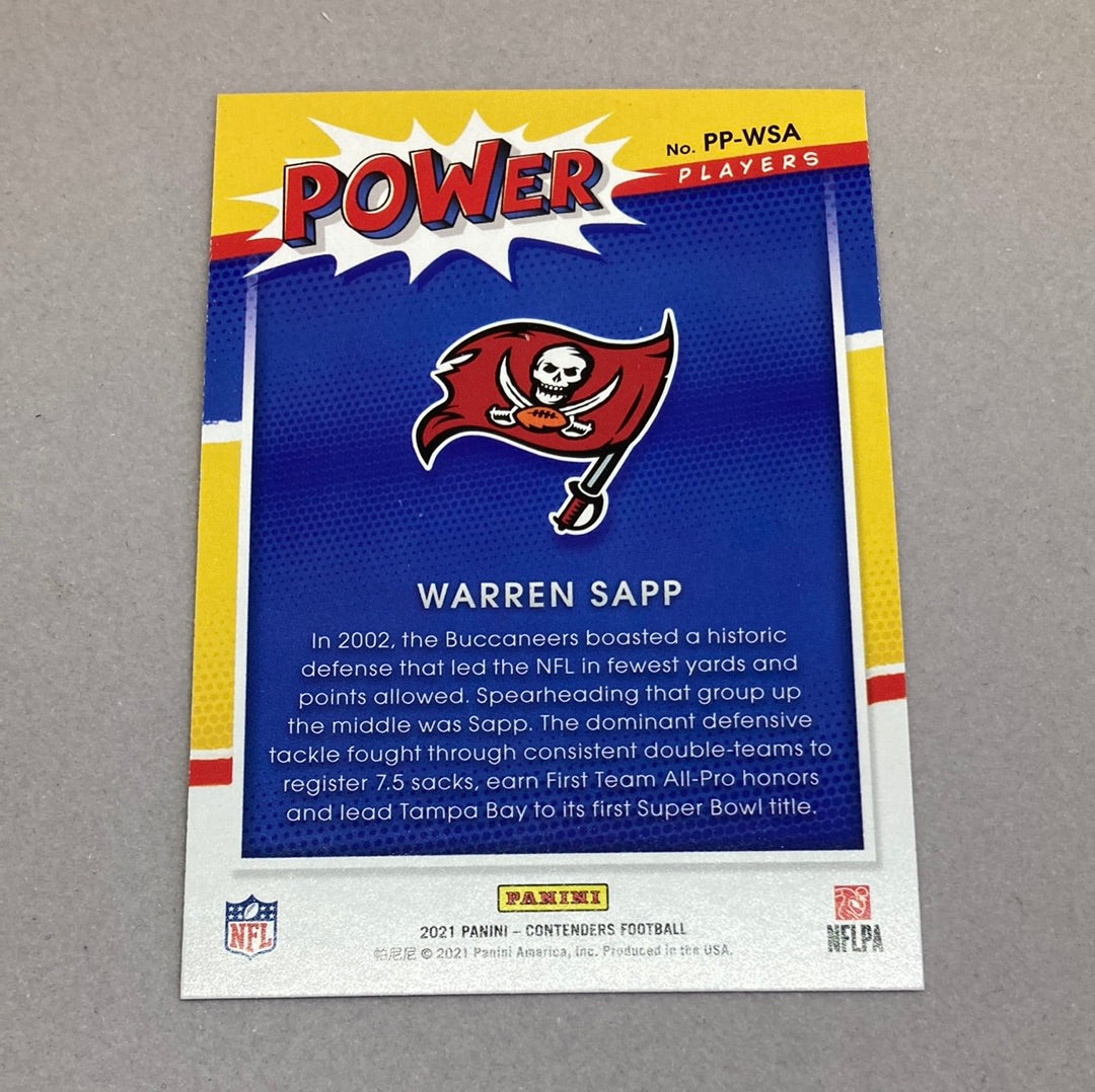 2021 Panini Contenders Warren Sapp Power Players Card Panini