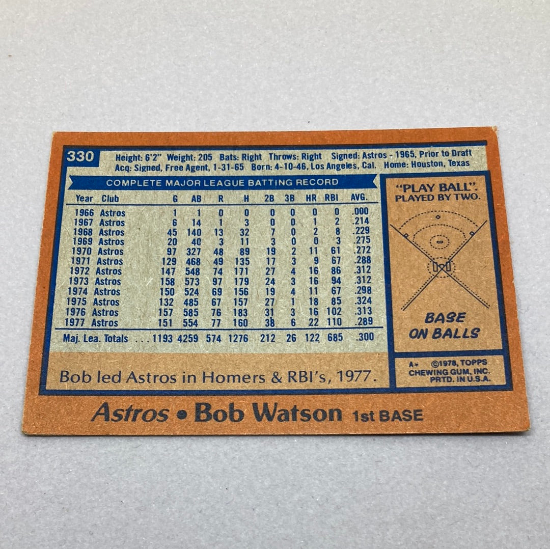 1978 Topps Baseball Bob Watson Baseball Card Topps