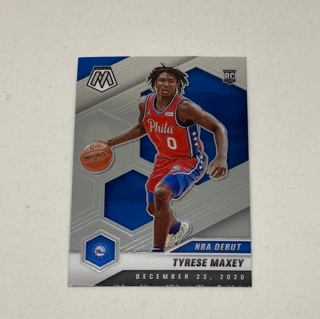 2020-21 Panini Mosaic NBA Tyrese Maxey NBA Debut Rookie Card Panini