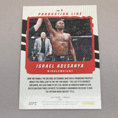 2022 Panini Donruss Israel Adesanya Production Line UFC Card - ChronicCards