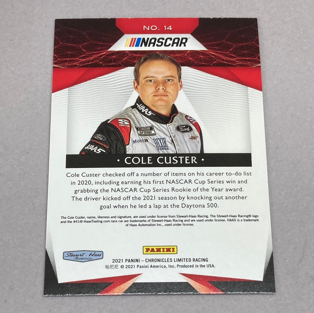 2021 Panini Chronicles Limited Cole Custer Nascar Card Panini