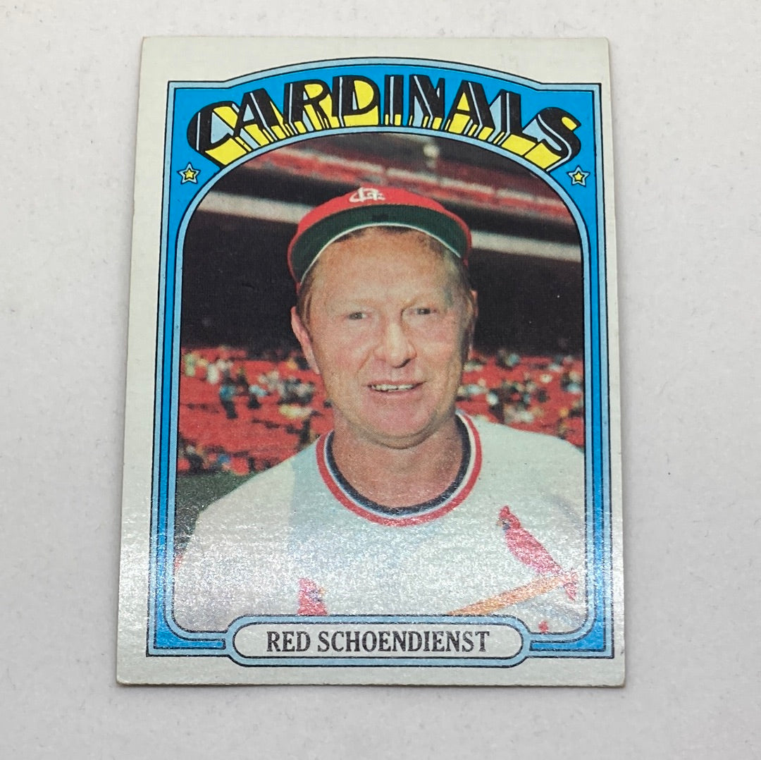 1972 Topps Red Schoendienst Cardinals Baseball Card Topps